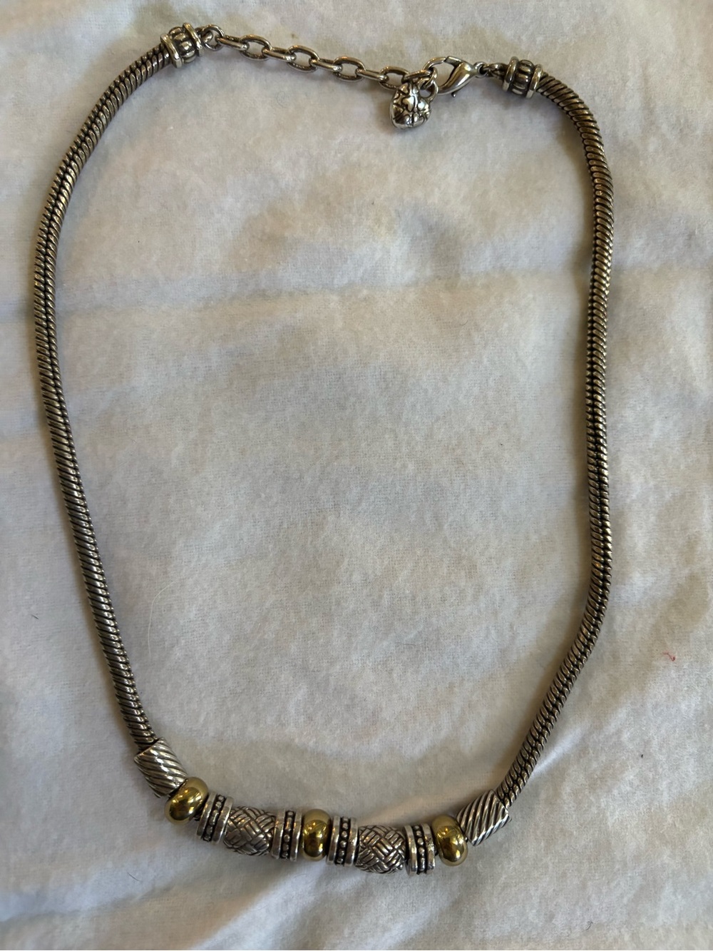 Brighton "Travis" Two-Tone Beaded Snake Chain Necklace.